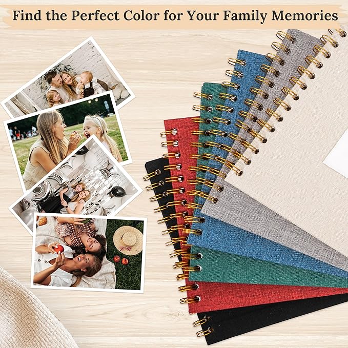 Scrapbook Photo Album Linen Cover, 12 x 12 Inch Hardcover Kraft White Pages Memory Book, for Travel Wedding Guest Book Christmas Baby Shower (40 Sheets/ 80 Pages,Darkgreen)