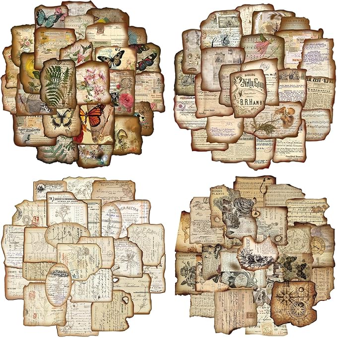 200pcs Vintage Stickers for Adults, Aesthetic Junk Journal Supplies for Scrapbooking Bullet Journal Collage Diary DIY Crafts