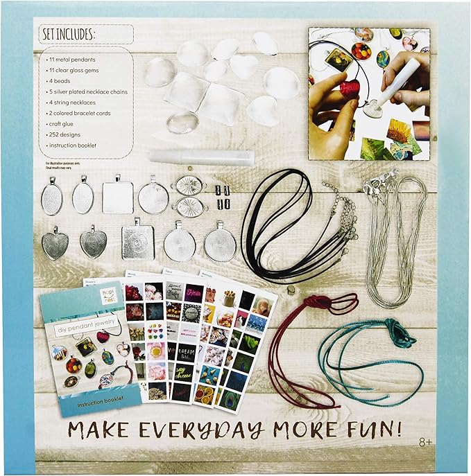 Hapinest Jewelry Making Kit for Girls Arts and Crafts Gifts Ages 8 9 10 11 12 Years Old and Teens - 11 Charm Pendants, 9 Necklaces, 2 Bracelets