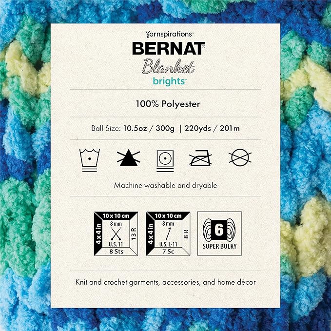 Bernat Blanket Brights Carrot Orange Yarn - 2 Pack of 300g/10.5oz - Polyester - 6 Super Bulky - 220 Yards - Knitting/Crochet