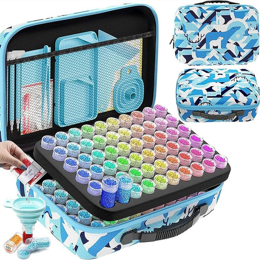 ARTDOT 120 Slots Storage Container for Diamond Art Kits for Adults, Portable Bead Storage Boxes for Diamond Painting Accessories and Tools