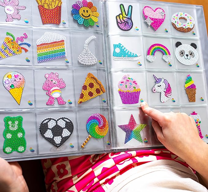 stickerbeans® rhinestone stickers - care bear ii collection 4-pack, 2” x 2” each, unique sparkly cut-to-shape for collecting, trading, decorating laptops, scrapbooks for kids, teens, &n adults