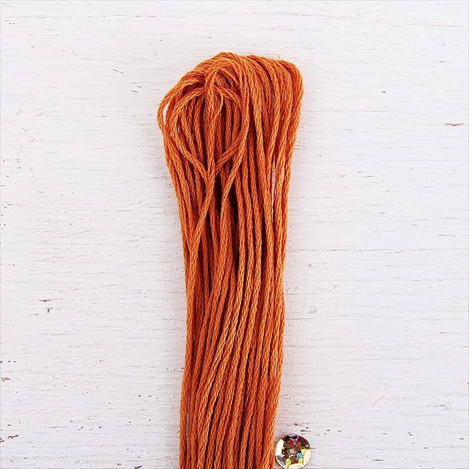 12 Skeins ThreadArt Premium Egyptian Long Fiber Cotton Embroidery Floss | Golden Brown | 6 Strand Divisible Thread 8.75yds Each for Hand Embroidery, Friendship Bracelets, Cross Stitch and Crafts