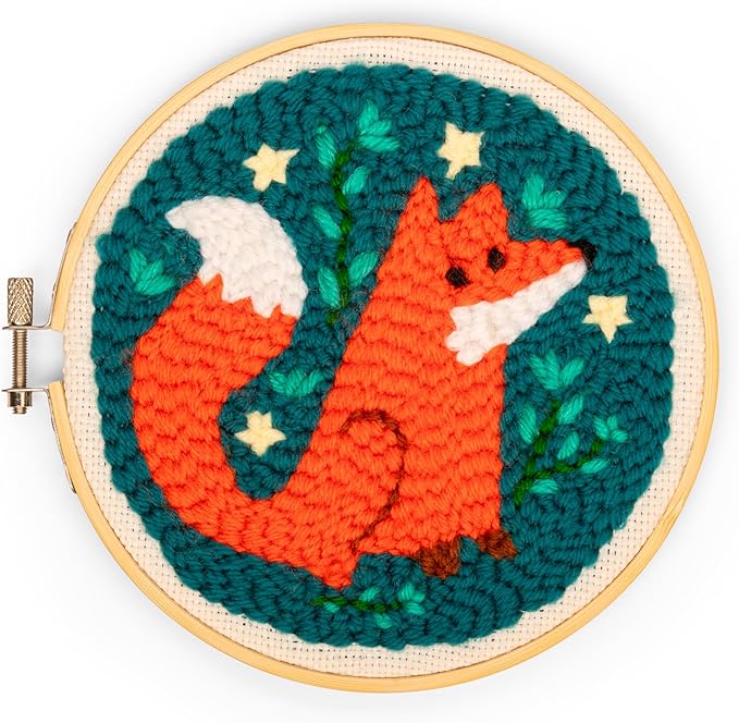 Kikkerland Punch Needle - Fox - Includes Everything Needed