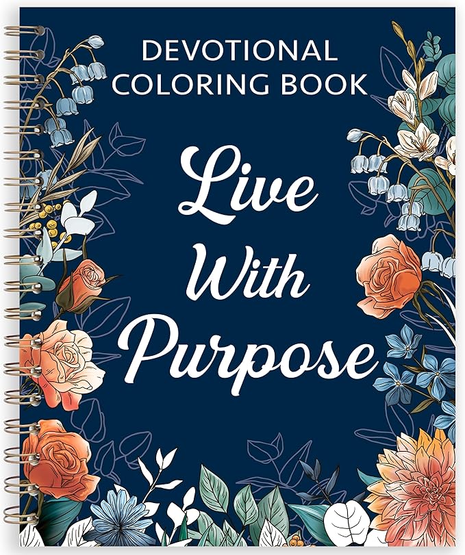 Devotional Coloring Book for Women – 41 Christian Coloring Pages with Bible Verses – Bible Coloring Book for Adults, Spiral Bound, 140gsm Paper, Christian Gifts for Women, Religious Coloring Book
