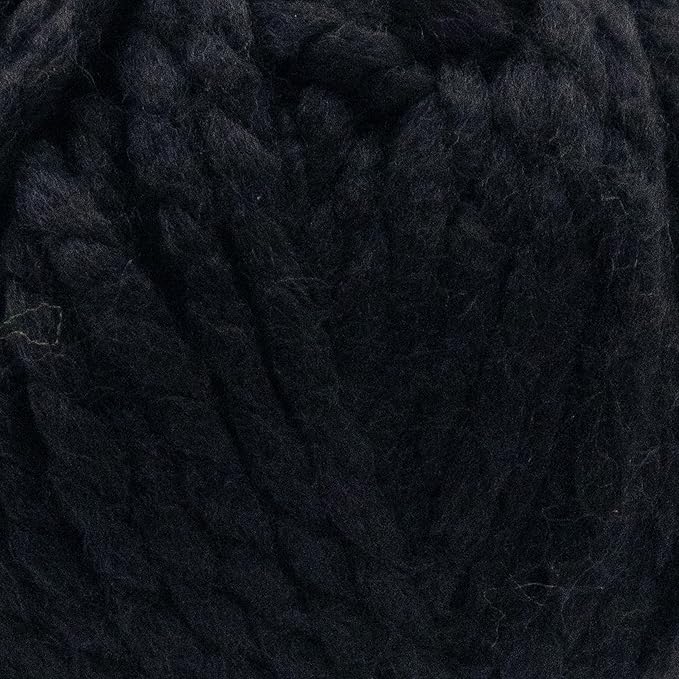 Estako Cozy Thick & Quick Yarn (4 Skeins Pack) 20% Wool 80% Acrylic Soft Super Bulky Weight #6 Knitting and Crocheting Yarn (4 x 3.52 Oz) / (4 x 65 Yrds) (50968-Black)
