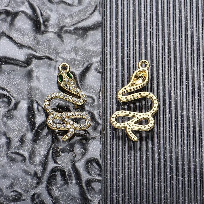 Pack of 20 Rhinestone Charms Gold Plated Pendants Pave Crystal Accessories for Necklace Bracelet Jewelry Making DIY Crafting