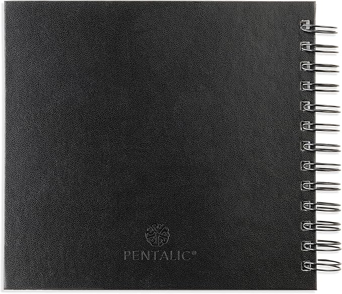 Pentalic - 7"x 7" Double Wirebound Sketchbook, 80 Sheets, Black
