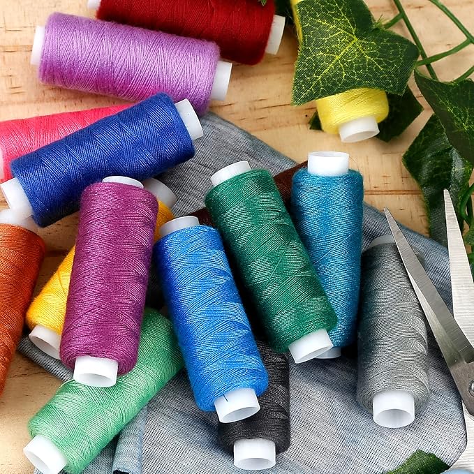 CiaraQ Sewing Threads Kits, 30 Colors Polyester 250 Yards Per Spools for Hand Sewing & Embroidery