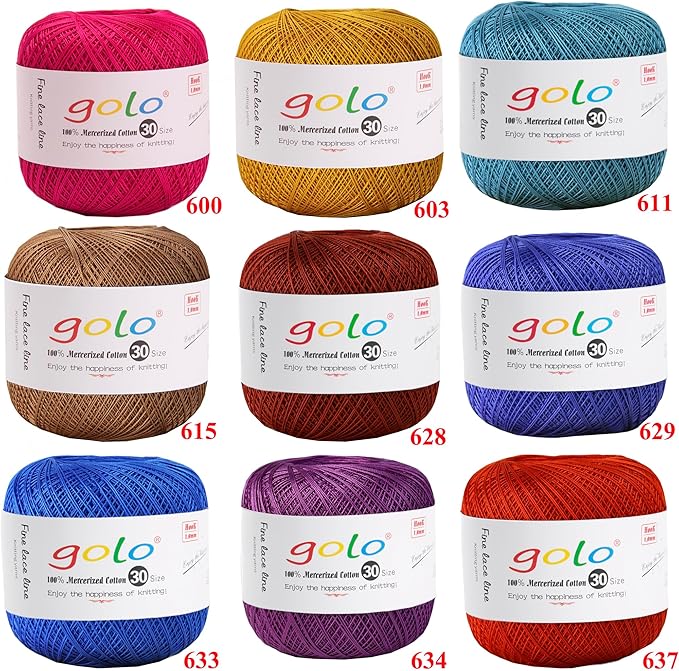 golo Crochet Thread Yarns for Hand Kniting Size 30 Light Red Yarn