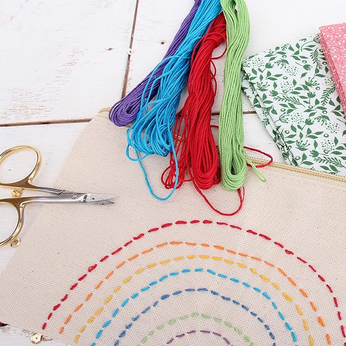 ThreadArt Premium Egyptian Long Fiber Cotton Embroidery Floss Thread Kit in Spring Flower Colors - Six Strand Set for Hand Embroidery, Friendship Bracelets, Cross stitch and Crafts