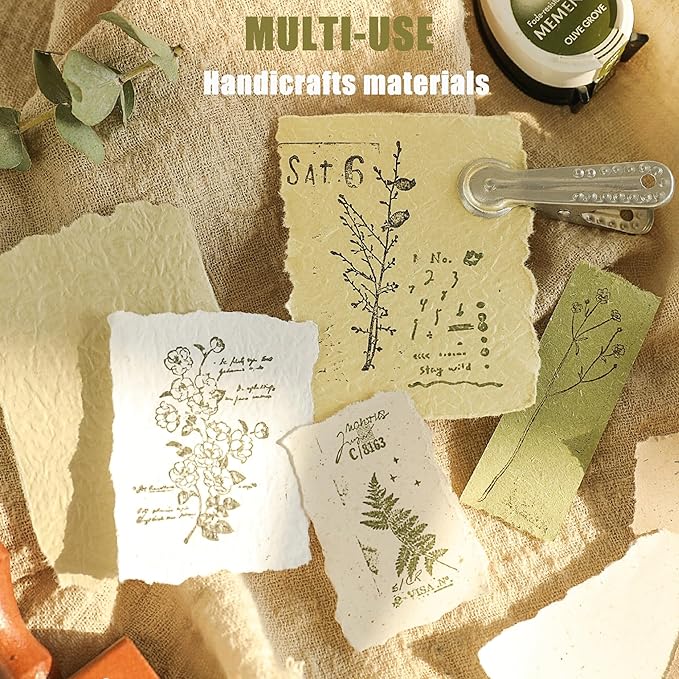 30Pcs Handmade Textured Scrapbook Paper&Mesh Fabric set - Unique A5 sheet Craft Mulberry Special Rice Paper Mix for Scrapbooking Junk Journaling Supplies Card Collage DIY Materials, 5.8x8.2 inches