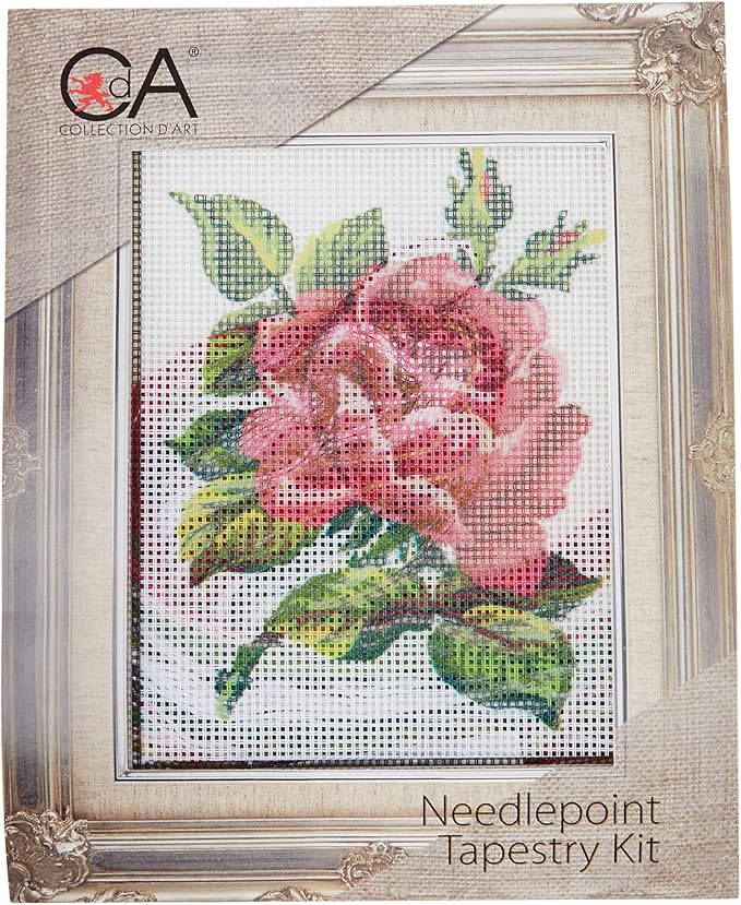 RTO Red Rose Collection D'Art Stamped Needlepoint Kit
