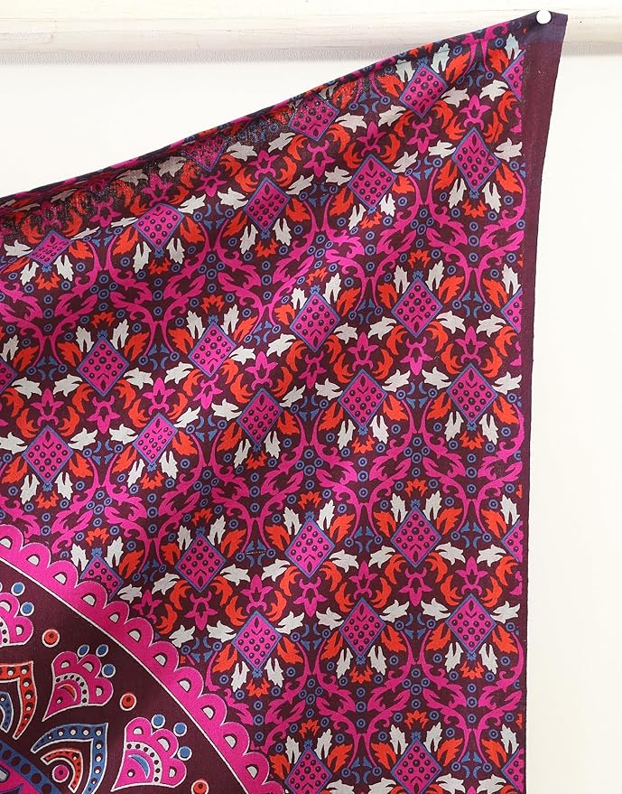 popular handicrafts mandala hippie psychedelic ombre tapestry wall hanging - indian maditation gypsy bohemian hippy dorm room decor purple wine 60x54 inch