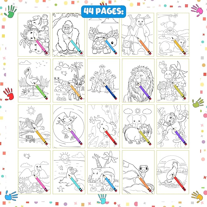 coloring pages, safari tour coloring book for kids – spiral bound, perfect for boys and girls. features lions, elephants, giraffes & more wild adventures! thick 199 gsm paper, sheet size 8.5x11 in.