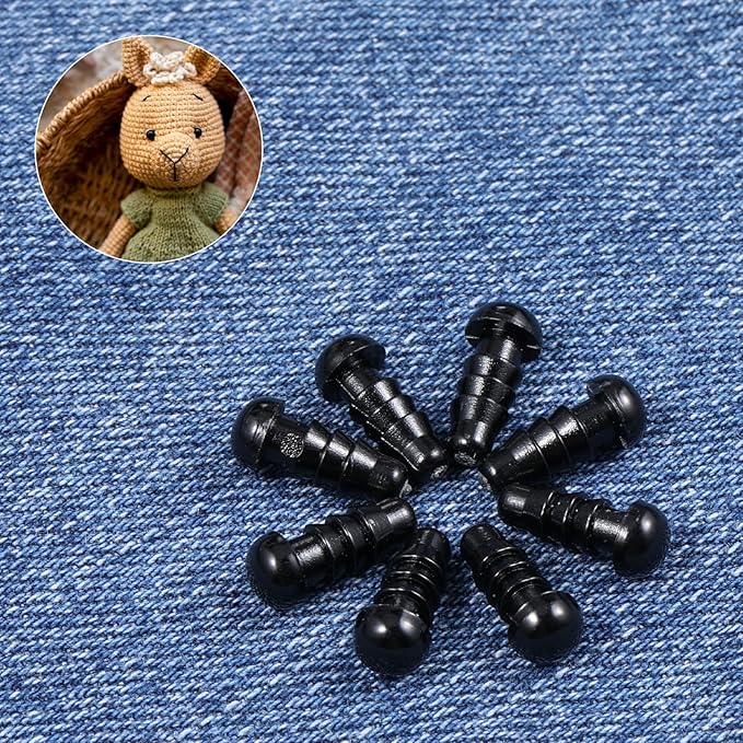 5mm Safety Eyes for Crocheting, 300 Pcs Plastic Eyes for Crochet Animals Sufficient Black Safety Eye for Stuffed Animals Bears Crochet Doll DIY Making Decorations