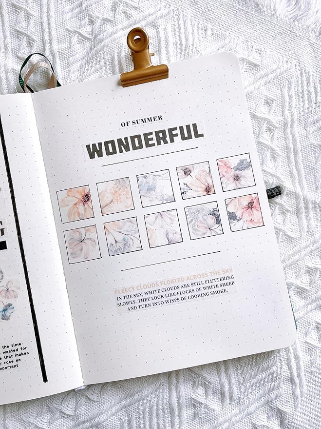 WT Frostbloom Wide PET Tape, Single Roll, Original Winter Floral Designs, Clear Transparent Adhesive Tape – Not Pre-Cut, for Junk Journals, Scrapbooks, Bujo, Planners, DIY Crafts, Art Stationery