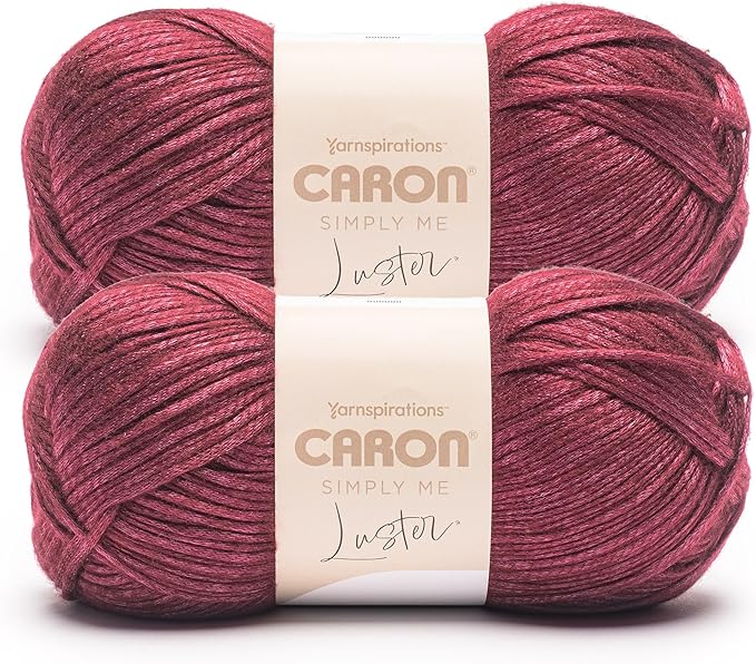 Caron Simply Me Luster Claret Yarn - 2 Pack of 170g/6oz - 65% Nylon, 35% Acrylic - #4 Worsted (Medium) - 360 Yards - Knitting/Crochet