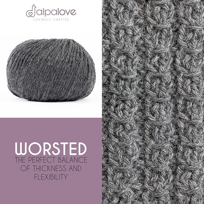 Worsted Set (6 x 1.75 oz) Super Soft Baby Alpaca Knitting Yarn Dark Gray 656 Yards
