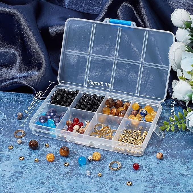 SUNNYCLUE 1 Box 300+Pcs DIY 10 Sets Solar System Bracelets Kit Galaxy Universe The Nine Guardian Planets Obsidian Beads Beading Bracelet Necklace Natural Gemstone Bead for Jewelry Making Kits Craft
