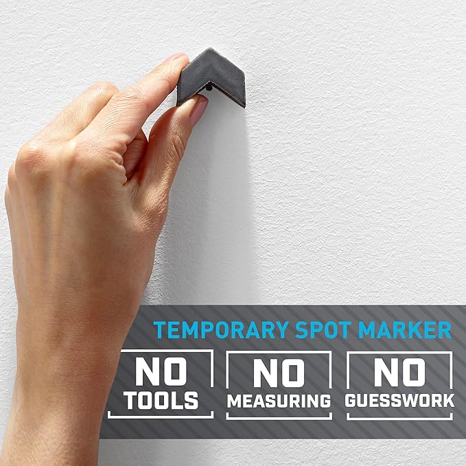 3M CLAW(TM) 15 lb. Drywall Picture Hanger With Spot Marker, Heavyweight Hanging Solution for Room Decor and Office Space Decor, Including Mirrors or Large Art – 6 Pack