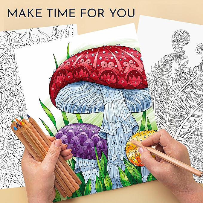 RYVE Coloring Book for Adults Relaxation - Beautiful Designs to Promote Mindfulness & Relaxation - Adult Coloring Book for Women & Men, Anxiety and Stress Relief Gifts for Women, Flower Designs