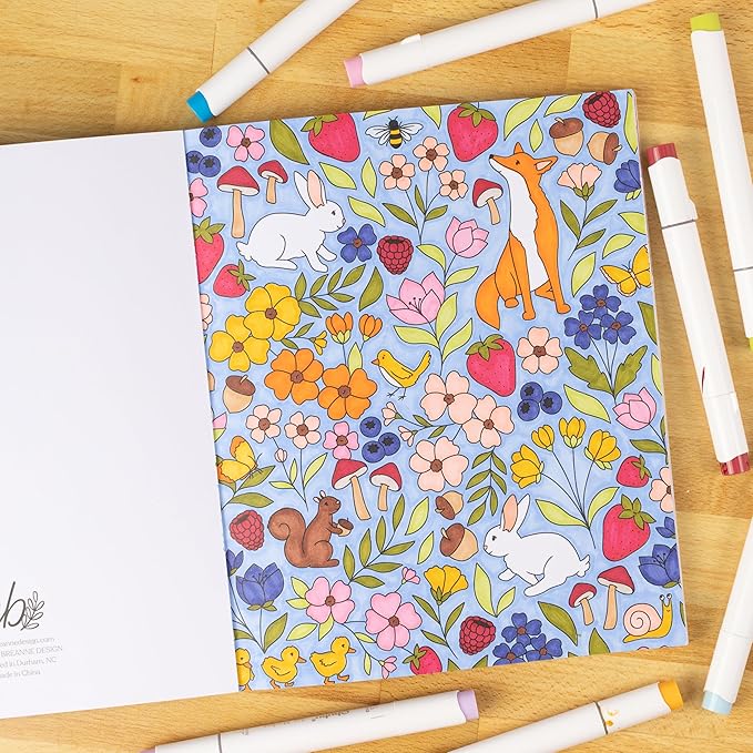 Elyse Breanne Design, Garden Avenue Coloring Book, 40 Coloring Pages for Gardeners, 8.5x10 inches