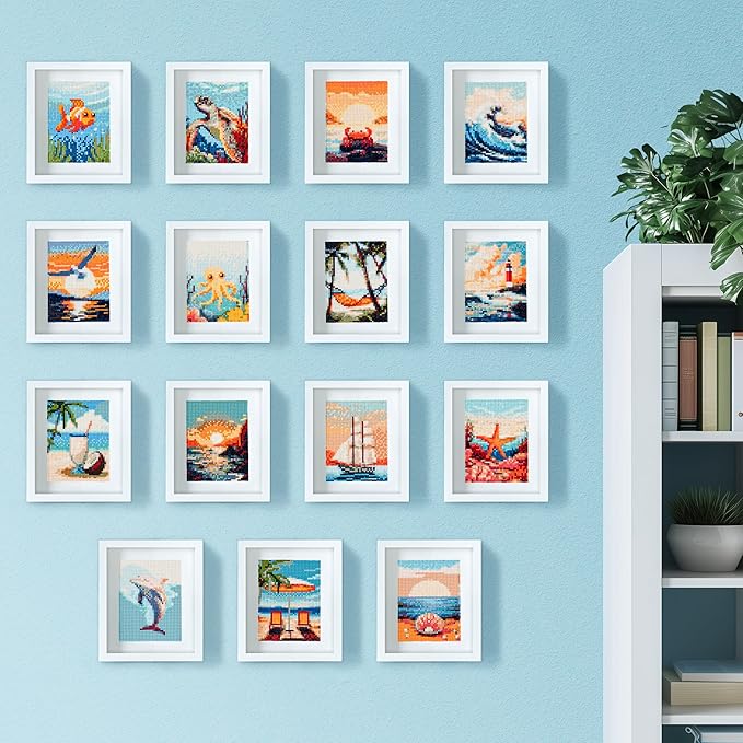 LuwoArte 15 Pack Diamond Painting Kits for Adults – Beach, Summer Vibes & the Sea Breeze – Full Drill DIY Paint Gem Art for Adults – Brilliant 5D Diamond Painting Kit – Relaxing Craft for Wall Décor