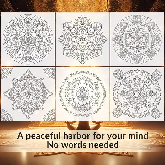 FUN LAVIE Adult Coloring Book - Mandala Coloring Books for Adults Relaxation and Teens Stress Relief, Large Print Spiral Bound Coloring Book for Women,Mandalas Style Mindfulness Stress-Free Patterns