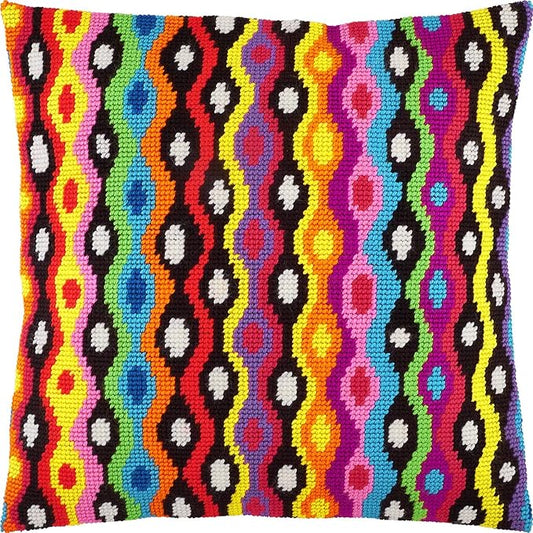 Bolivia. Needlepoint Kit. Throw Pillow 16×16 Inches. Printed Tapestry Canvas, European Quality