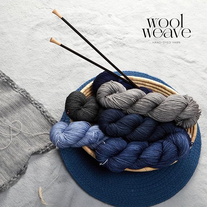 Superwash Merino Wool Yarn for Knitting & Crocheting - Premium Hand Dyed, 100gr, 240 Yards Dk Weight - Luxurious, Soft & Durable Midnight Blue Yarn