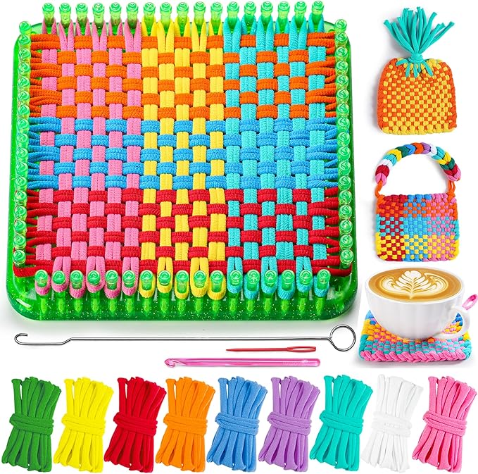 CCTVRTV Weaving Loom Kit Toys for Kids and Adults, Potholder Loops DIY Arts and Crafts for Boys and Girls Ages 5 6 7 8-12 13, Easy Potholder Loom Knitting Kits Gifts for Beginners, 252 Craft Loops.
