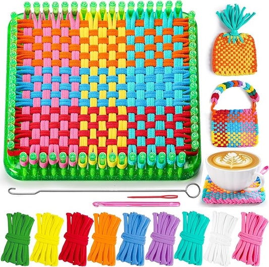 CCTVRTV Weaving Loom Kit Toys for Kids and Adults, Potholder Loops DIY Arts and Crafts for Boys and Girls Ages 5 6 7 8-12 13, Easy Potholder Loom Knitting Kits Gifts for Beginners, 252 Craft Loops.