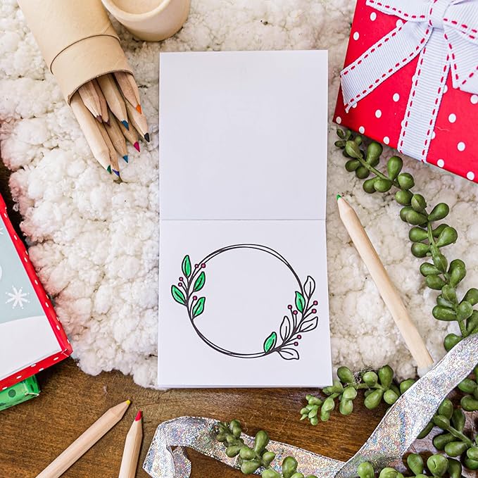 A Brighter Year The Original Adult Mini Coloring Book - Very Merry Edition - 3” x 3” Pocket Size, 50 Pages, Lay Flat Binding, Thick Paper, No Bleeding - Stress & Anxiety Relief - Relaxation & Gift