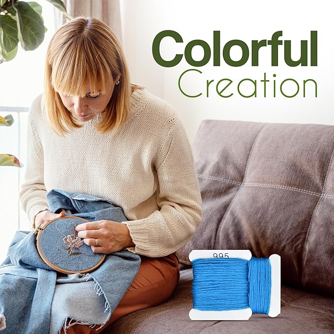 Embroidery Floss Kit and Refills - Cotton Threads - DMC Color Coding for Cross Stitch, String Crafts, Friendship Bracelets