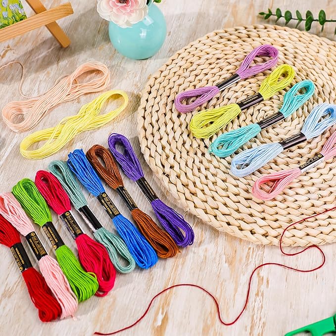 LOVIMAG Embroidery Thread Floss 180p Colors Skeins Friendship Bracelet String Making Bracelets Cross Stitch Kit Supplies Thin Yarn Sewing Patterns Strings Cotton Crochet Braces Wrap Rainbow Crafts