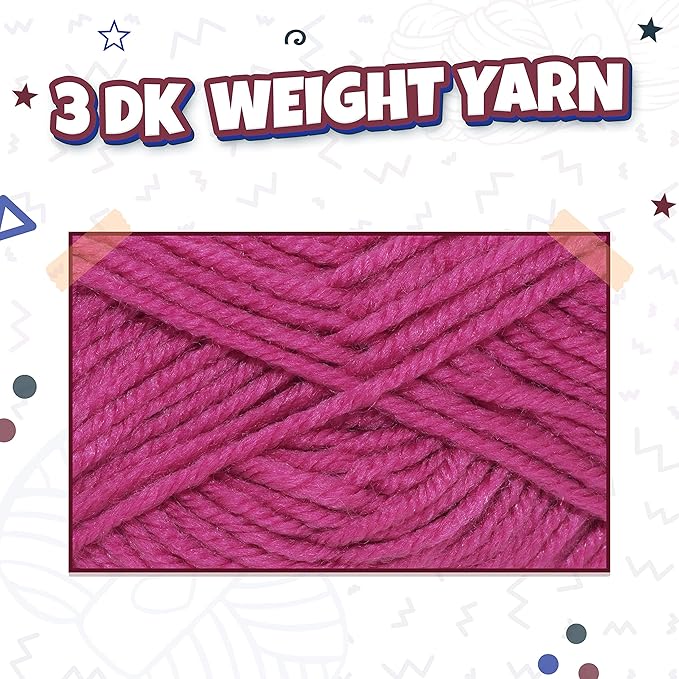 TYH Supplies 8 Acrylic Yarn Skeins Dark Colors | 560 Yards Soft DK Light Worsted Yarn for Knitting & Crocheting – Amigurumi, Hats, Scarves, Small Crafts – Crochet Kit for Beginners & Adults