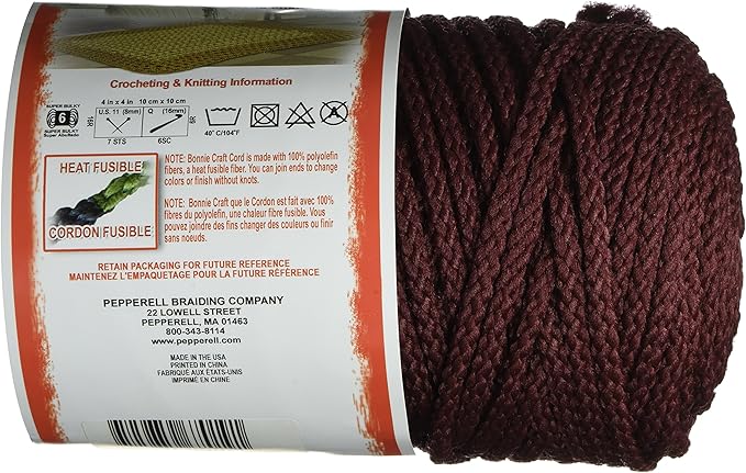 Bonnie Macrame Craft Cord 6mmX100yd - Burgundy
