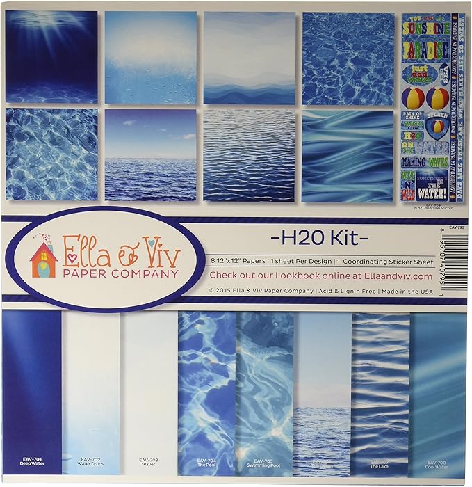 Reminisce EAV-795 H2O Collection Kit Blue, 12x12 inches