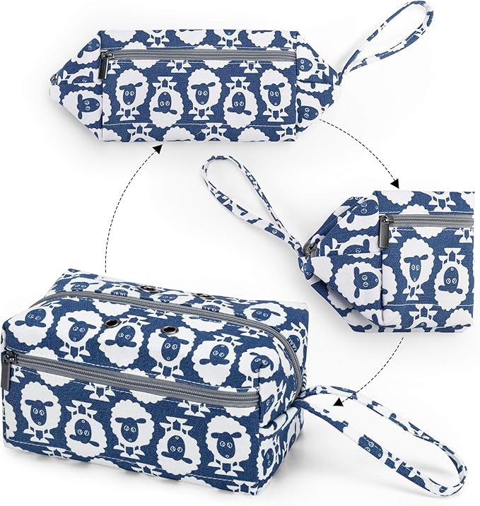 LUXJA Small Yarn Storage Bag, Portable Knitting Bag for Yarn Skeins, Crochet Hooks, Knitting Needles (up to 8 Inches) and Other Small Accessories (Sheep)
