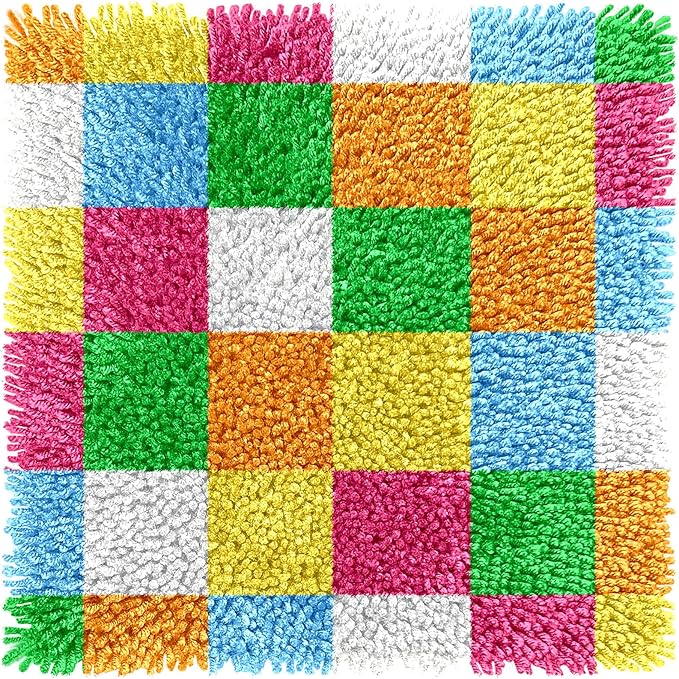 Manzapu Latch Hook Rug Kits for Adults Beginners, 30cm*30cm Small Home Decor Rugs Making Kit with Crochet Tool ＆ Precut Yarns and Coded Canvas Christmax Halloween Craft Gifts for Women Mom