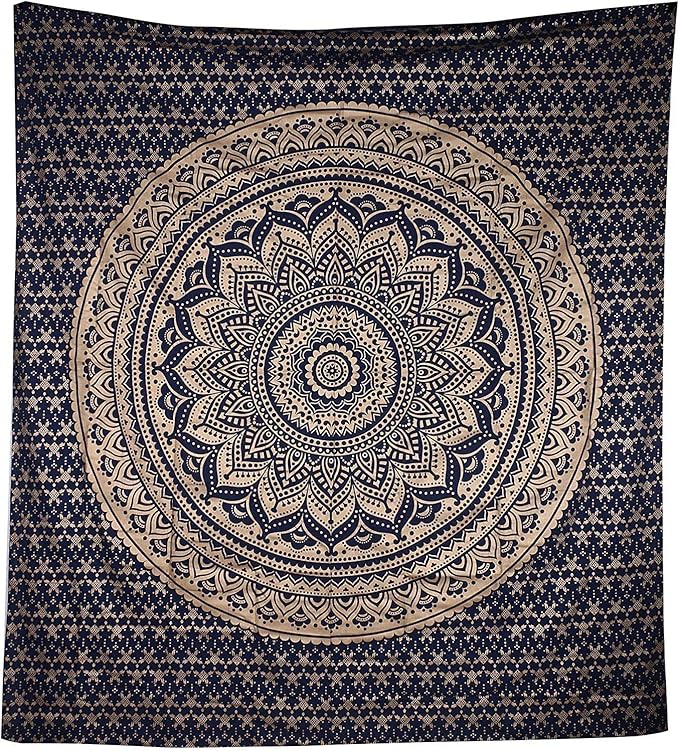 popular handicrafts new launched kp761 original gold ombre tapestry mandala tapestries wall art hippie wall hanging bohemian bedspread with metallic shine tapestries 84x54 inches(215x140cms) blue