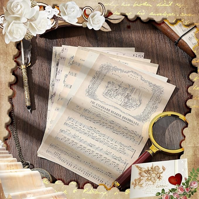 Zonon 114 Pieces 2 Sets Junk Journal Pages Vintage Pack Craft Paper Junk Journal Vintage Paper for Albums Planner Decorative Crafts Embellishment Supplies (Fantasy Movement)