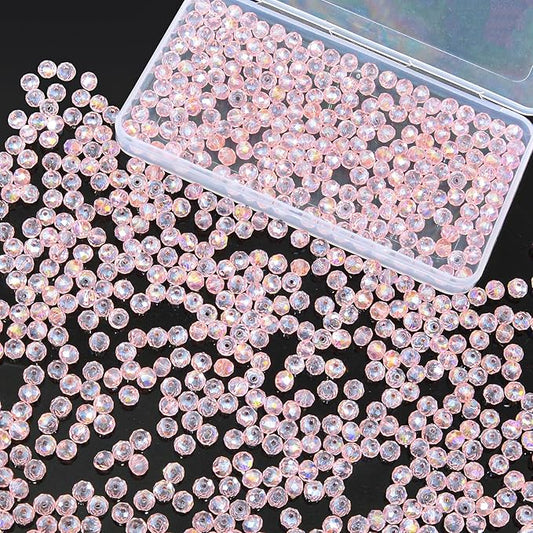 laopottbeads 500pcs 6mm crystal glass beads for jewelry making beads for bracelets necklace pendants making supplies(pink)
