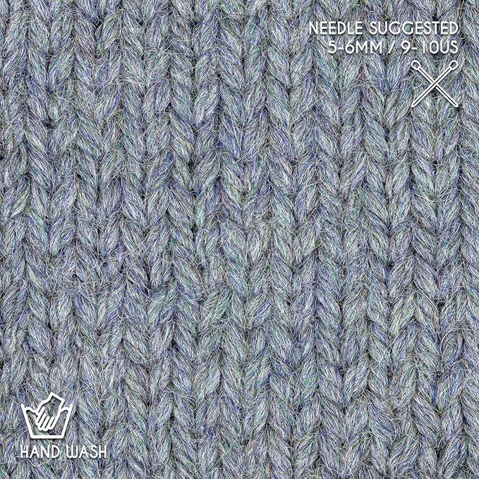 Bulky Set (6 x 1.75 oz) Super Soft Baby Alpaca Knitting Yarn Grey Green 328 Yards