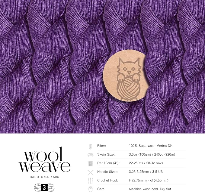 Superwash Merino Wool Yarn for Knitting & Crocheting - Premium Hand Dyed Yarns, 100gr, 240 Yards Dk Weight - Luxurious, Soft & Durable