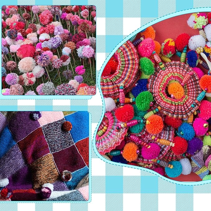 Zhaoyao Pompom Makers 4 Size Pom Poms Maker Tool Set DIY Fluff Ball Weaver for DIY Wool Yarn Knitting Craft Project with Cutter Scissors (with Accessories (10+10)