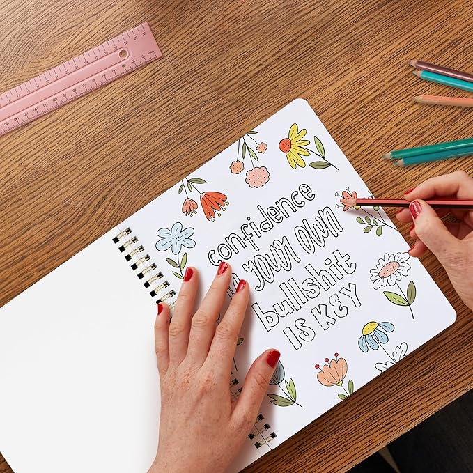 Beautiful Adult Coloring Book Set of 2 for Relaxation - Sassy Motivational and Funny Color Books - The Perfect Stress-Relieving Gift for Women