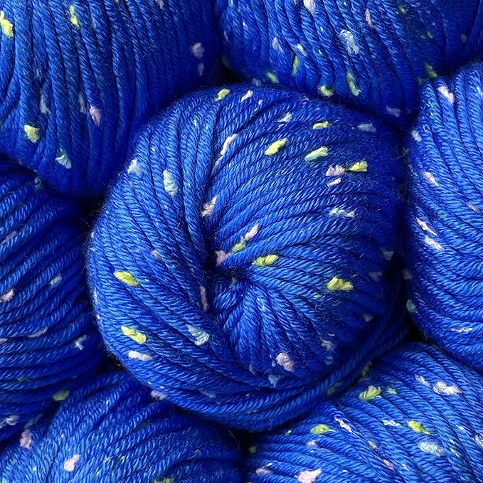 Tweed Twinkles Soft Baby Yarn for Crocheting, 8-Pack (696Yds / 400G), Free Patterns - Acrylic Baby Blanket Knitting Yarn with Flecks - Size 3 DK Light Worsted Weight - Royal Blue