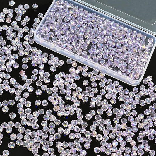 laopottbeads 500pcs 6mm crystal glass beads for jewelry making beads for bracelets necklace pendants making supplies(light purple)